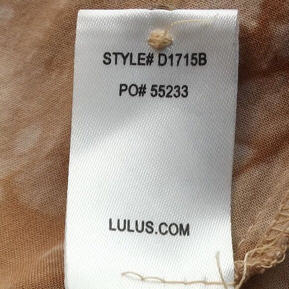 LULUS Shirt Dress, XS, Rust Brown Tie-dye, Short sleeve, button front, Rayon - Picture 12 of 14